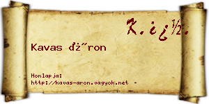 Kavas Áron névjegykártya